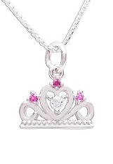 teeny lovely princess tiara silver baby necklace